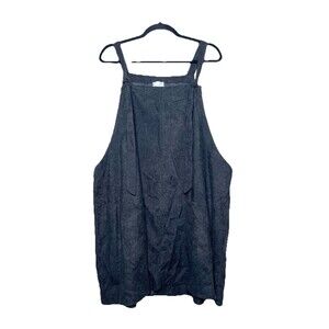 Arula Skirtall Dress Black Corduroy Overall Mini Dress‎ Women’s Plus Size A=1X